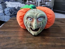 Stuffins 1997 Halloween Jack-O-Lantern Witch w/ Flocked Face Vintage