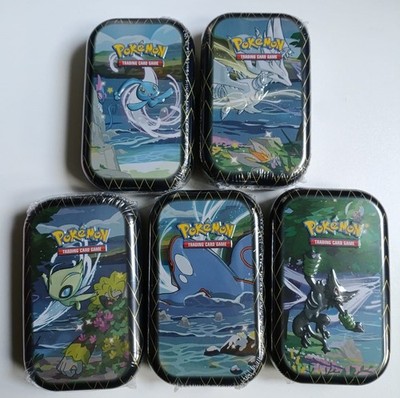 5x Pokemon Shining Fates Mini Tin Box - OVP Artset - Glänzendes Schicksal - EN