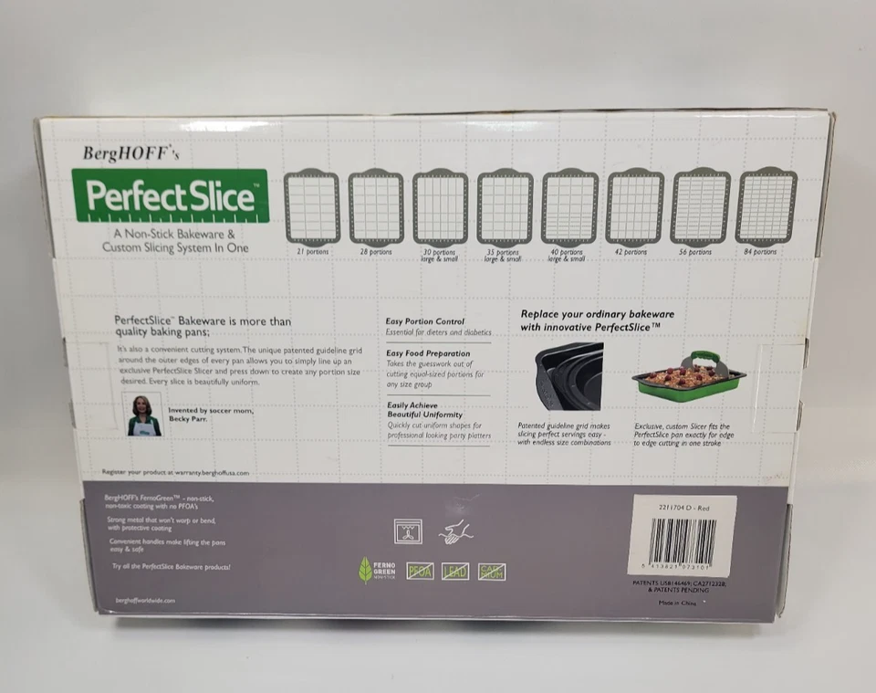 BergHOFF Perfect Slice 13x9 英寸不粘烤盘带切片工具 – 二手 — 第 3/4 张图片