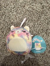 Squishmallow ERIKA the CAT 4" Christmas Ornament plush Rainbow tie-dye NEW