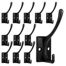 Homanu 12 Pack Coat Hooks, Heavy Duty Coat Hooks Wall Mounted with 24 Screws, No