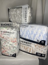Honest Diapers Newborn 6 Packs of 32 Disposable Diapers In Package New Sealed