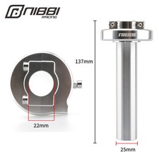 NIBBI 7/8'' 22mm Motorcycle Aluminum Twist Grip Throttle Handle Bar Tube Silver