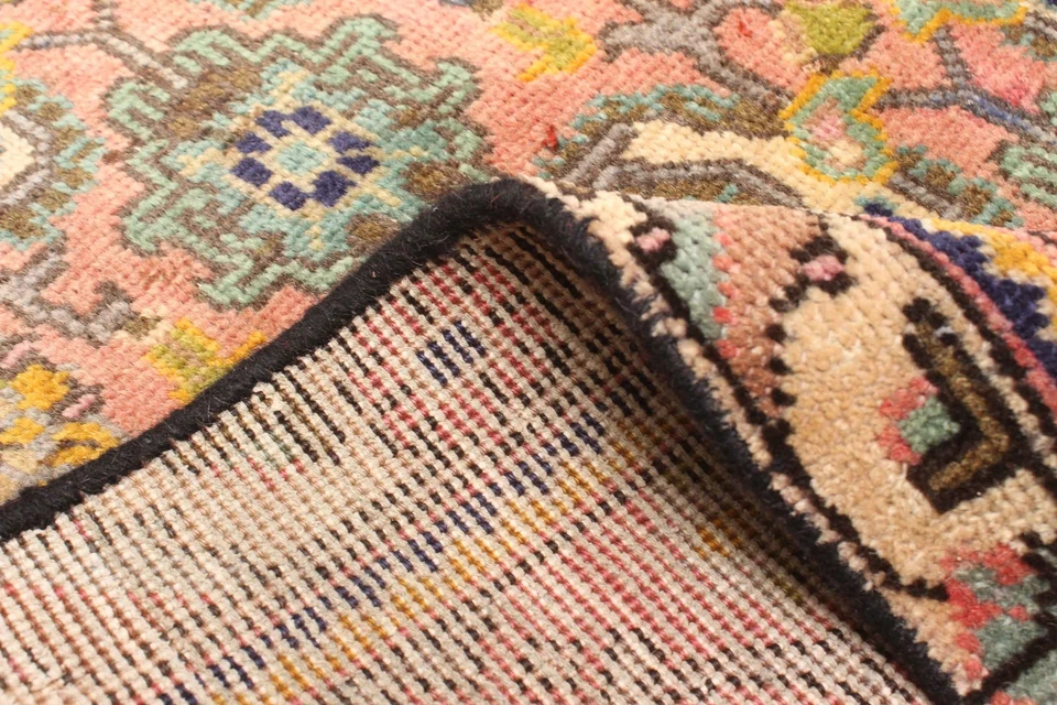 Alfombra tradicional vintage anudada a mano de 3'3" x 4'9" alfombra de lana oriental Foto 4 de 4