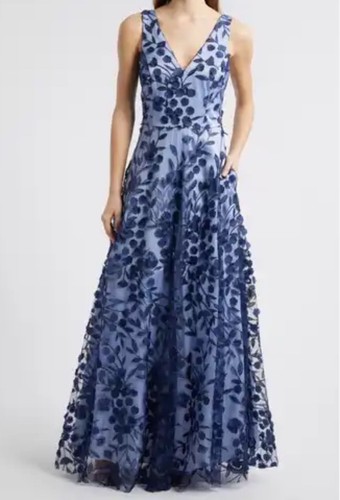 Abito da ballo Eliza J 3D in tulle floreale, taglia 12, nuovo, senza difetti