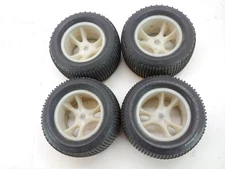 4x Vintage Proline Crime Fighter 1/8 Monster Truck Tires on 14mm Hex Wheels Used