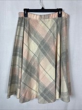 Vintage 1970s Union Made Alicia Wool Blend Pink and Gray A Line Skirt