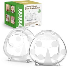 Haakaa Ladybug Breast Milk Collector - Reusable Breast Shields, Wearable Sili...