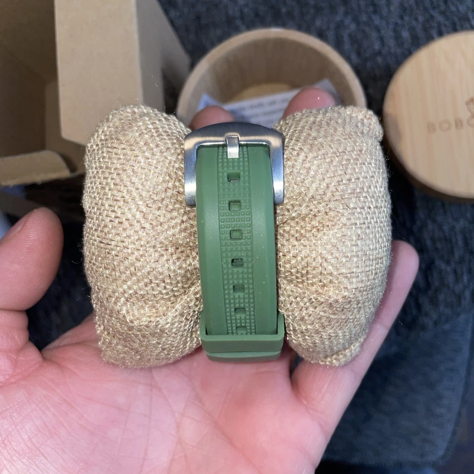 Genuine BOBO BIRD Luxury Wooden Womens & Men Watch Green Needs Battery New - Image 3 of 4