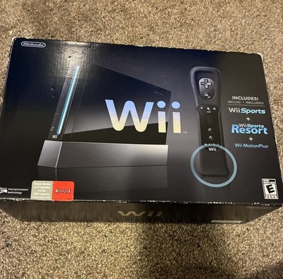 Nintendo Wii Black Console In Box w/Manuals - TESTED - RVL-101 8 games lot