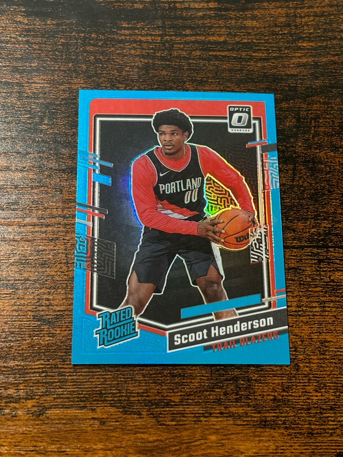 2023-24 Panini Donruss Optic Scoot Henderson Aqua Prizm RC Rated Rookie /249