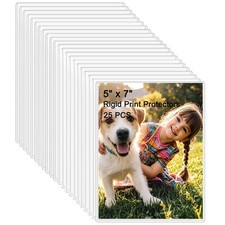 25PCS 5" x 7" Clear Rigid Card Sleeves Waterproof Hard Plastic Protectors f...