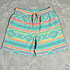 Chubbies The En Fuegos Swim Trunks Mens L Multi Aztec Print 7'' Mesh Lined AOP
