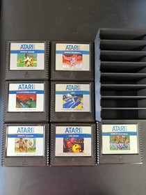 Atari 5200 Game Lot With Rack -working-
