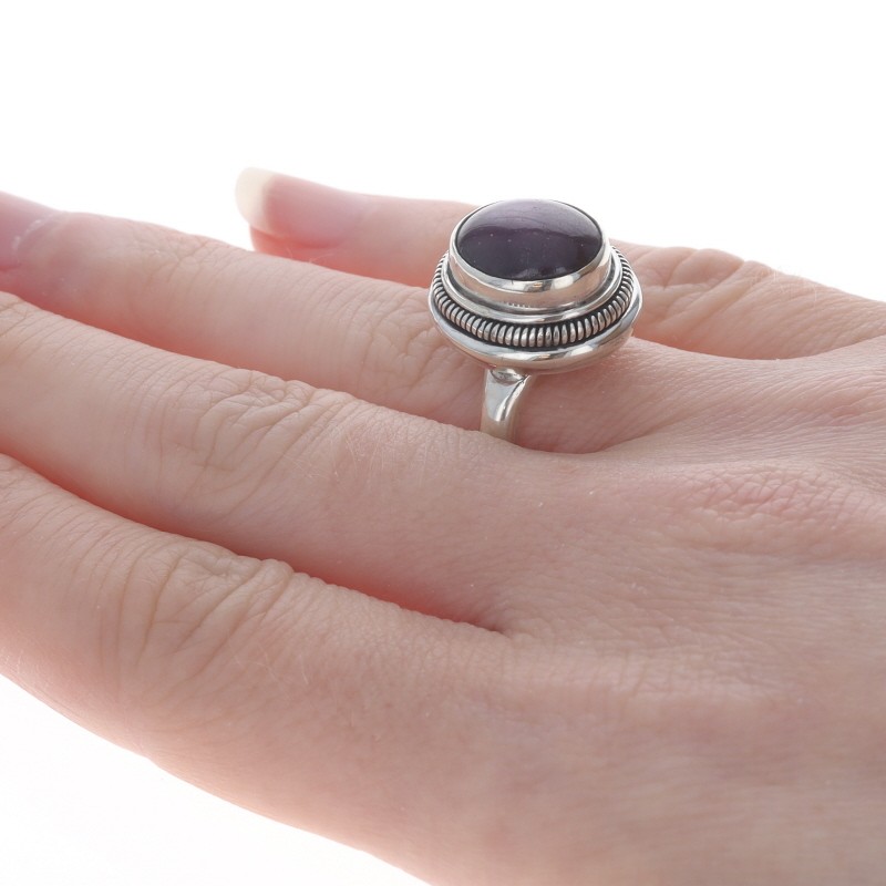 Sterling Silver Star Ruby Cocktail Solitaire Ring… - image 5