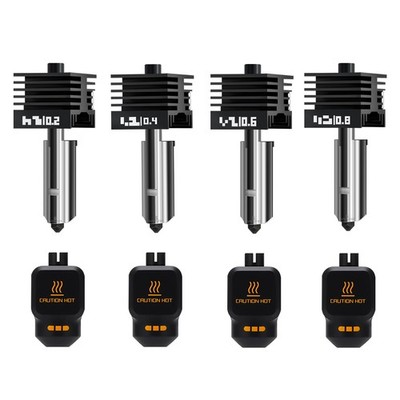 4Pack 0.2/0.4/0.6/0.8MM H2 Series/X2D/P2S Hotend for Bambu Lab H2D/H2S/H2C Co...
