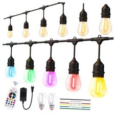 Outdoor String Lights, Outdoor Lights for Patio,with 12 2 LED RGBW Color 26FT