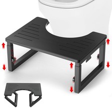 Bamboo Toilet Stool Squat Black, 7 in, 8 in  9 7 8 9 Inch, Full Black