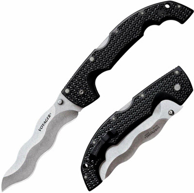Cold Steel Voyager Kris Pocketknife Black/Gray Griv-Ex Handle Tri-ad Lock.