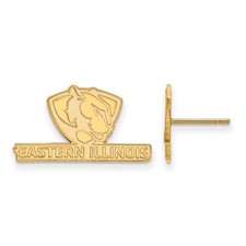 10k Yellow Gold Eastern Illinois University Small Post Earrings