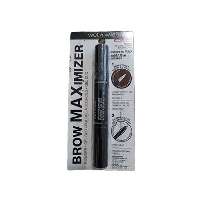 WET N WILD BROW MAXIMIZER DUO Buildable Powder + Extreme Hold Gel NEUTRAL BROWN