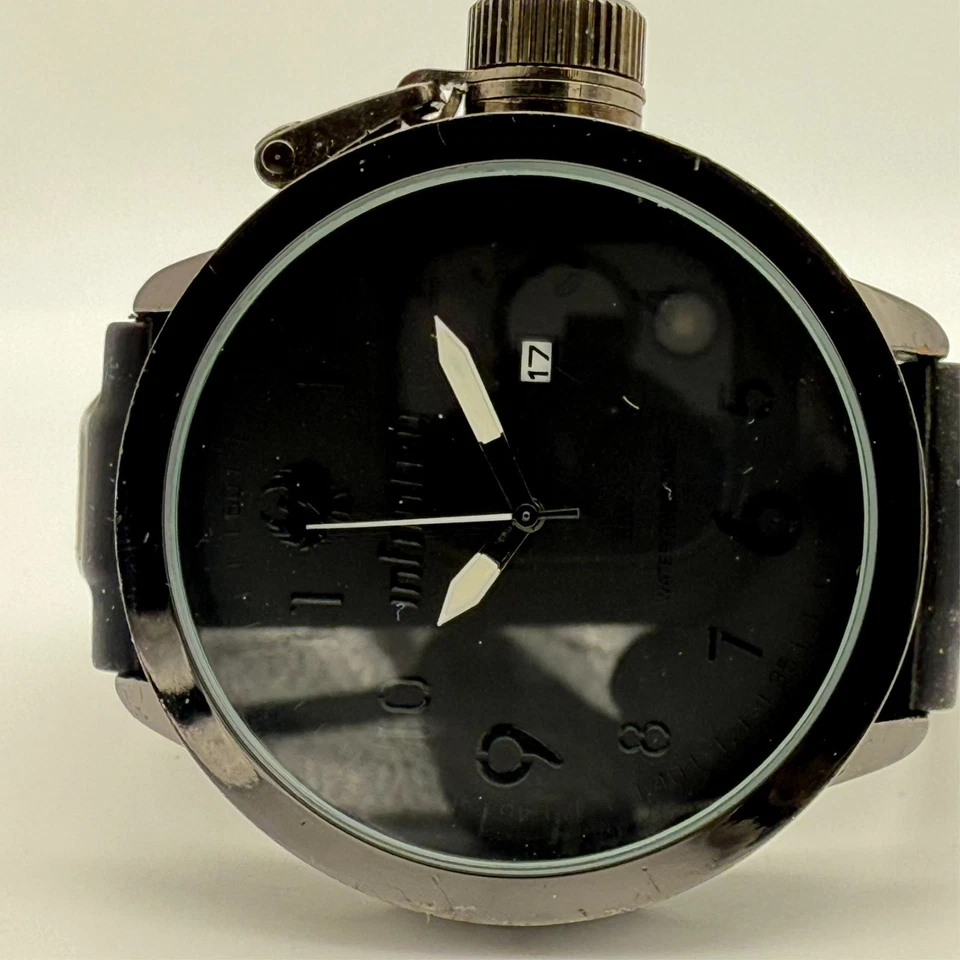 Men's INFANTRY All Black 47mm Analog Watch, Screwdown Crown, Black Silicone Runs - image 4 of 4