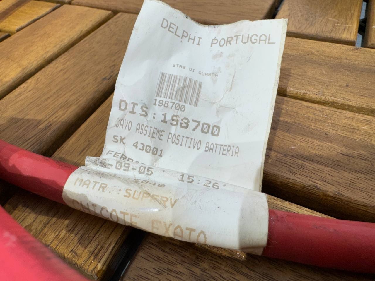 FERRARI F430 BATTERY POSITIVE CABLE / POWER LEAD # 198700