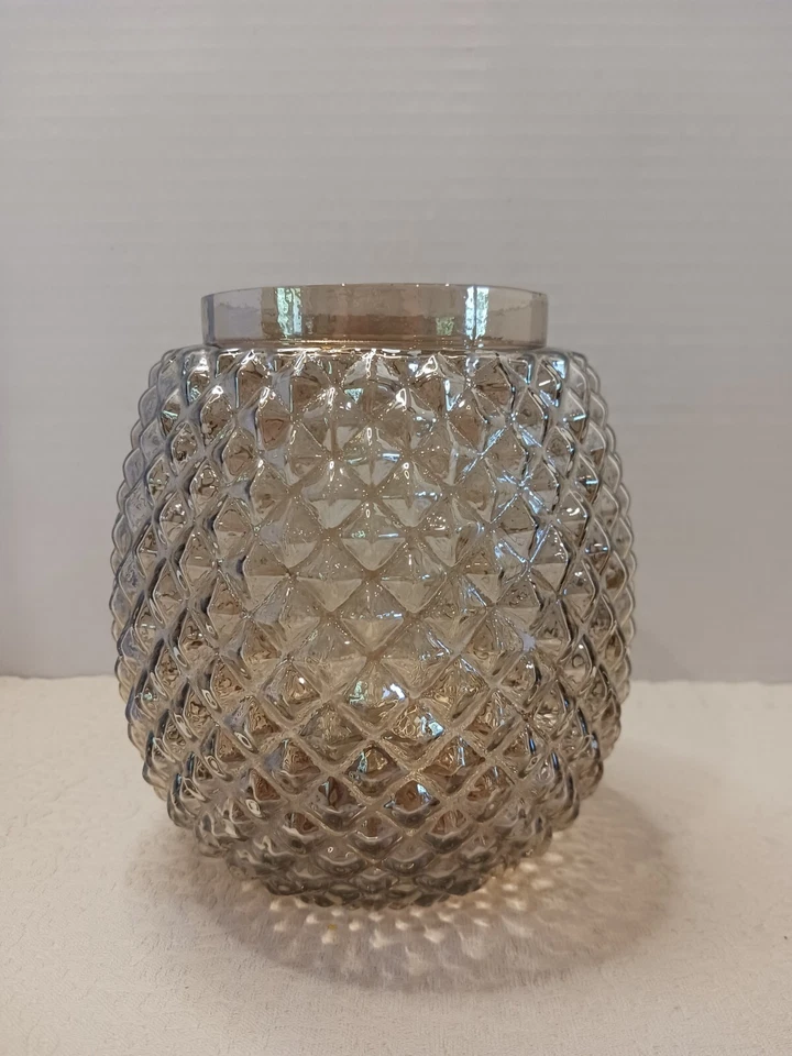 装饰玻璃和金属 2 件菠萝罐钻石玻璃图案 — 第 4/4 张图片