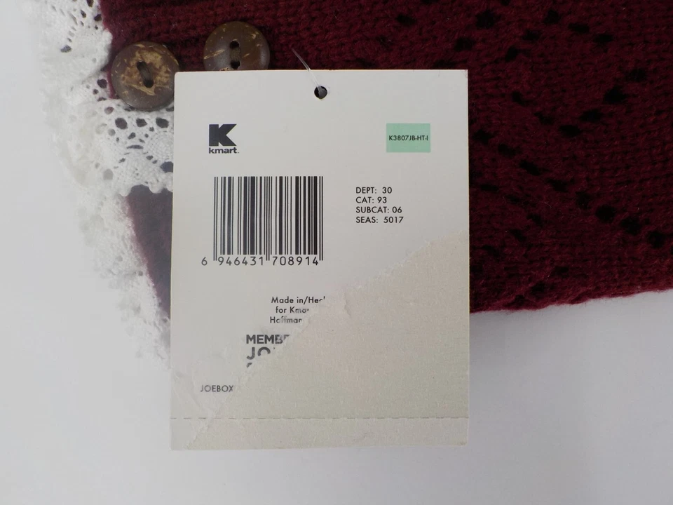 Joe Boxer Calentadores de Piernas Bota Puño Mujer Talla Única Borgoña Blanco Borde de Encaje Nuevo sin Etiquetas Foto 4 de 4