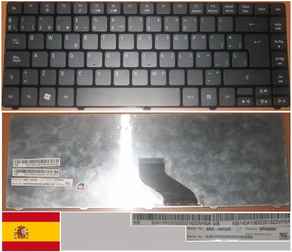 Clavier Qwerty Espagnol ACER AS4810T pour Réparer les Touches Bloquées