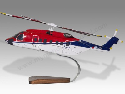 Sikorsky S-92 CHC Desk Wood Helicopter New Model Small Scale 1/72