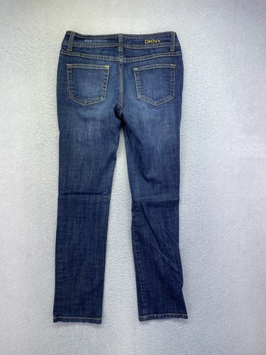 DKNY Youth Girls Size 14 Dark Wash Low Rise Straight Leg Denim Jeans - Picture 3 of 8