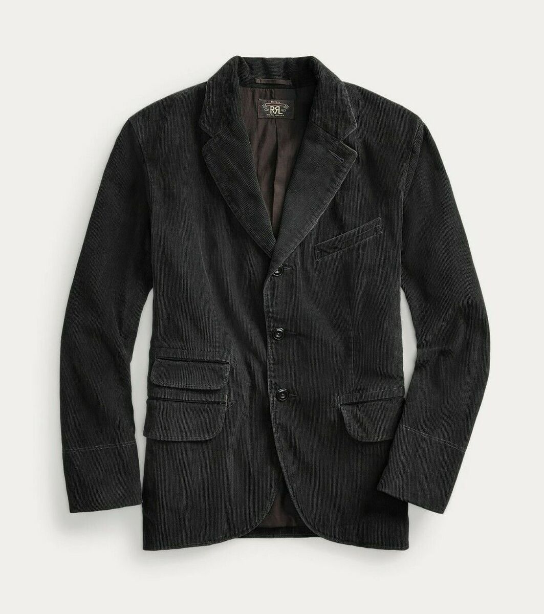 Ralph Lauren RRL Wide-Wale Corduroy Sportcoat Black Jacket Ralph Lauren RRL Wide-Wale Corduroy Sportcoat Black Jacket