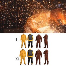 Leder Schweißerjacke Hosenanzug für Herren Hitze schwer entflammbar Schweißerschürze