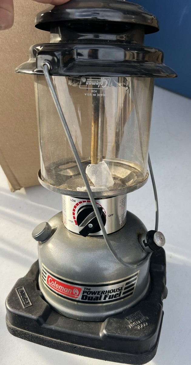 Coleman Powerhouse Dual Fuel ランタン usedです Amazon.com: Coleman Powerhouse Dual Fuel Lantern Shines up