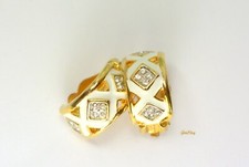 Statement Gold Tone Small Hoop Earrings Enamel