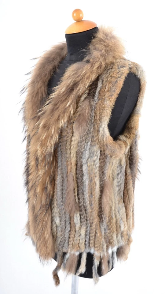 US4873 COLETE LAPIN KANIN REAL COLETE DE PELE CONEY COLETE DE PELE DE COELHO MORMOTA COLETE DE PELE DE MALHA - Imagem 3 de 4