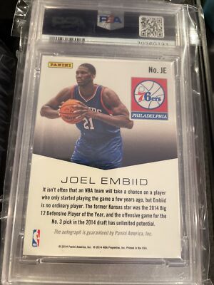 専用です。JOEL EMBIID ROOKIE auto panini psa9 Joel Embiid 2014 National Treasures #103 Rookie Patch Auto