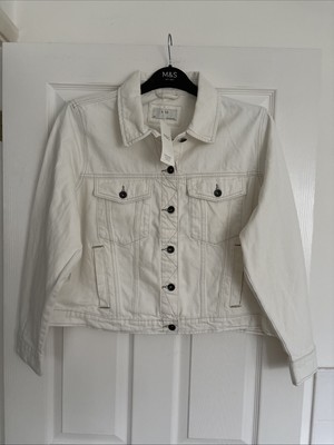 MARKS & SPENCER WOMENS ERCU CREAM DENIM JACKET Size 22 Bnwt