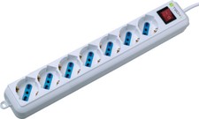 Techly Multipresa 7 Posti Italiana Bipasso con Spina VDE Bianca