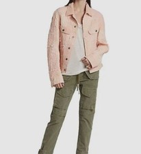 $1200 Greg Lauren Women's Pink Quilted Knit Jacket Size 2