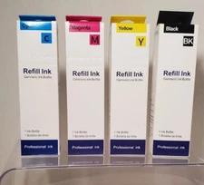 Universal Refill Ink - 4 pk 100mL Bottles Black, Cyan, Yellow & Magenta
