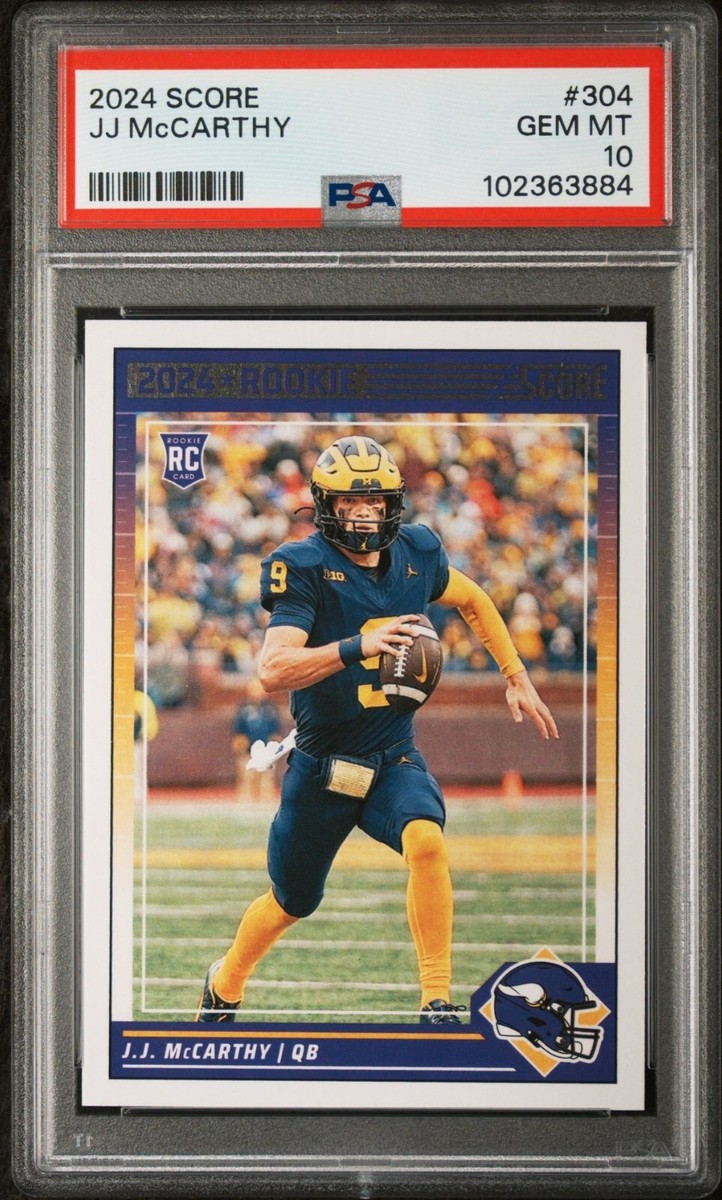 2024 Panini Score Football J.J. McCarthy (RC) Card #304 PSA GEM MT