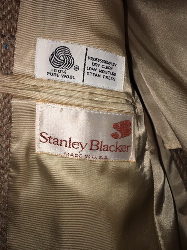 Blazer/cappotto sportivo Stanley lana nero 100% pura lana scozzese made in USA - Foto 5 di 10