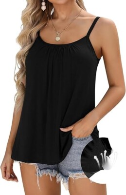 V FOR CITY Damen Camisole mit Regal BH ärmellos verstellbar breiter Träger 3XL
