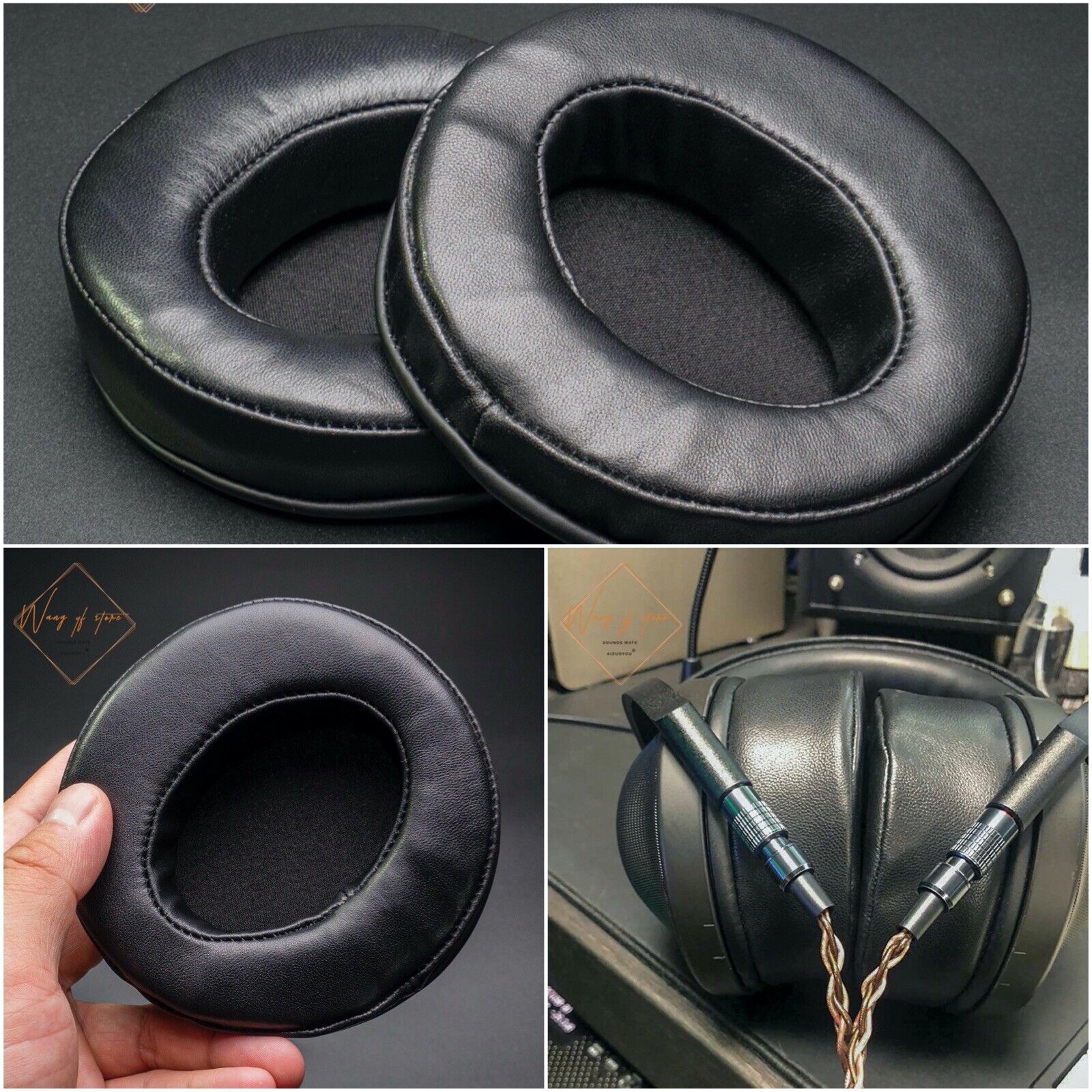 Genuine Leather Ear Pads Cushion Earpad For Sony MDR-Z7 Z7M2 Mdr-Z1R  Headphones