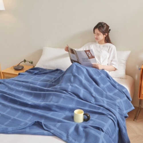 100% Cotton Blanket Honeycomb Towel Quilt Cotton Waffle Gauze Car Throw Blanket - Picture 17 of 19
