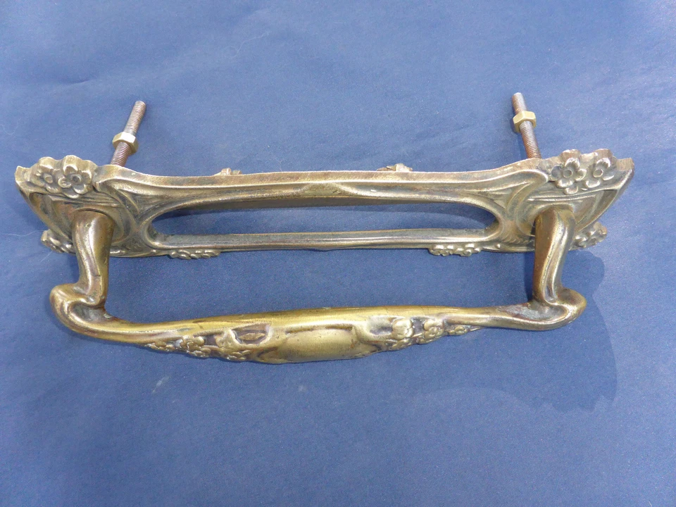 Poignée Façade Boîte aux lettres 25 cm laiton Art Nouveau Porte d'entrée Ancien - Photo 4/4