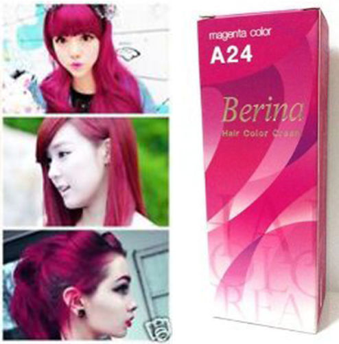 Berina Permanent Hair Dye Color Colour Cream A24 Magenta - Photo 1 sur 3