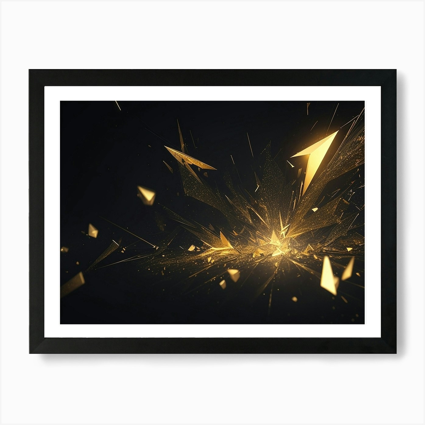 Golden Shards Art Print Framed Wall Art Poster Canvas Print Picture